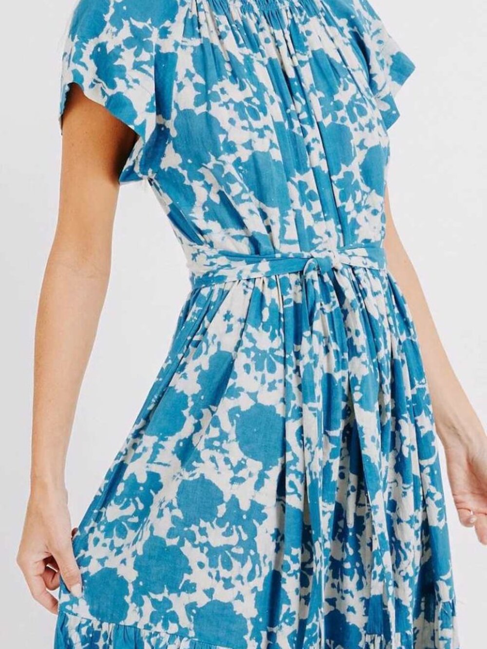 Mirth Vienna Blue Floral Tiered Maxi Dress